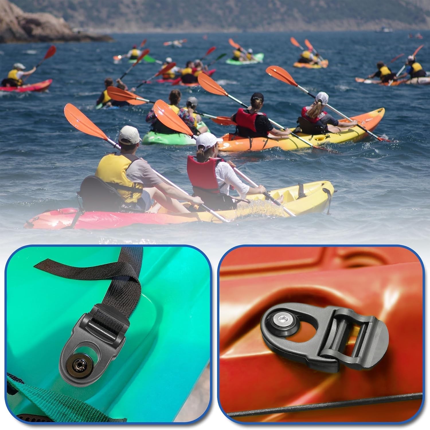 4Pcs Kayak Seat Clips Replacement,Kayak Seat Clip Parts Fit for Lifetime Emotion