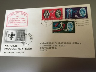 GB STAMPS RARE FIRST DAY COVER 1962 PRODUCTIVITY YEAR SOUTHAMPTON T PHOSPHOR