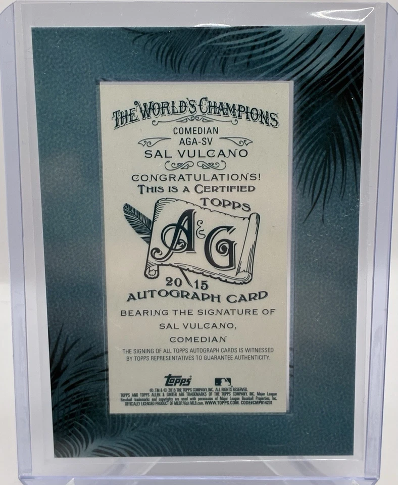 2015 Topps Allen & Ginter Sal Vulcano "Impractical Jokers" Framed Mini Auto RARE - Image 2 of 2
