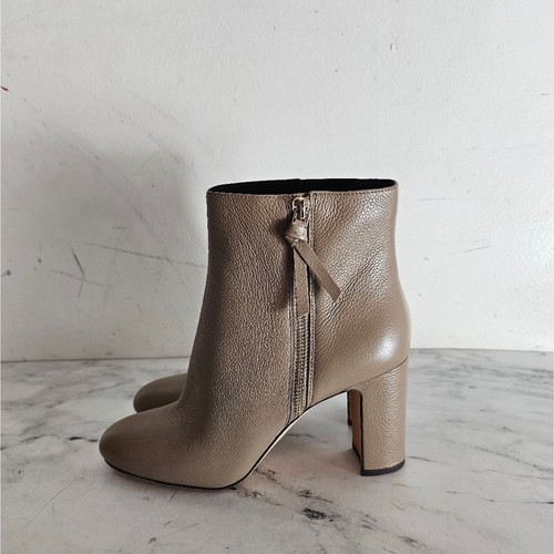 Kate Spade Knott Zip Rustic Brown Heel Leather Boots 8.5 New With Box - Picture 3 of 7