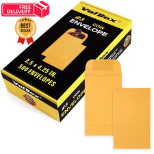 ValBox Coin Envelopes Small Parts Envelope with 2.5 x 4.25 inches, Brown