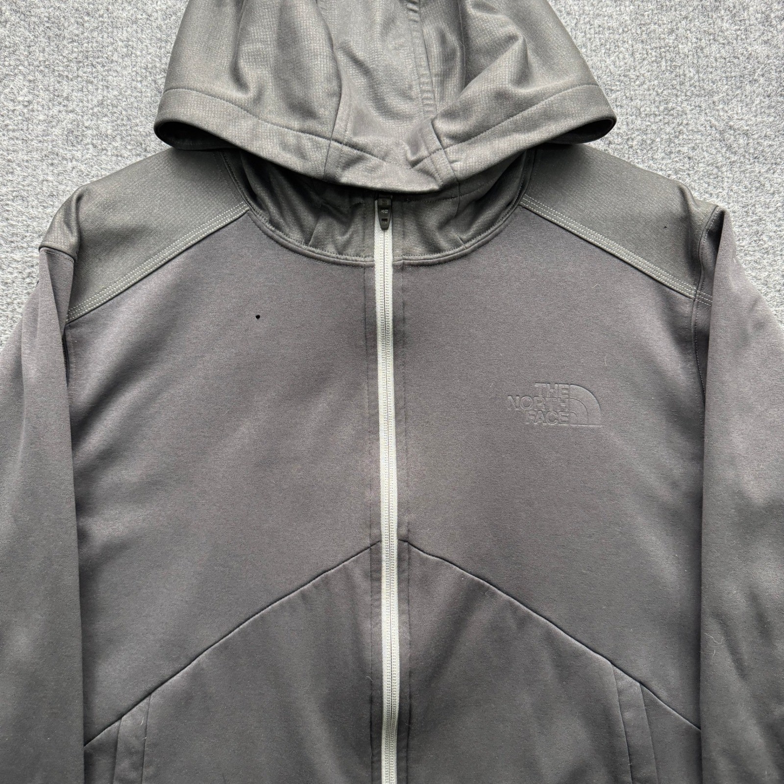 The North Face Mountain Athletics Hoodie Men's L Gray Full Zip Fleece Thumbholes thumbnail 12