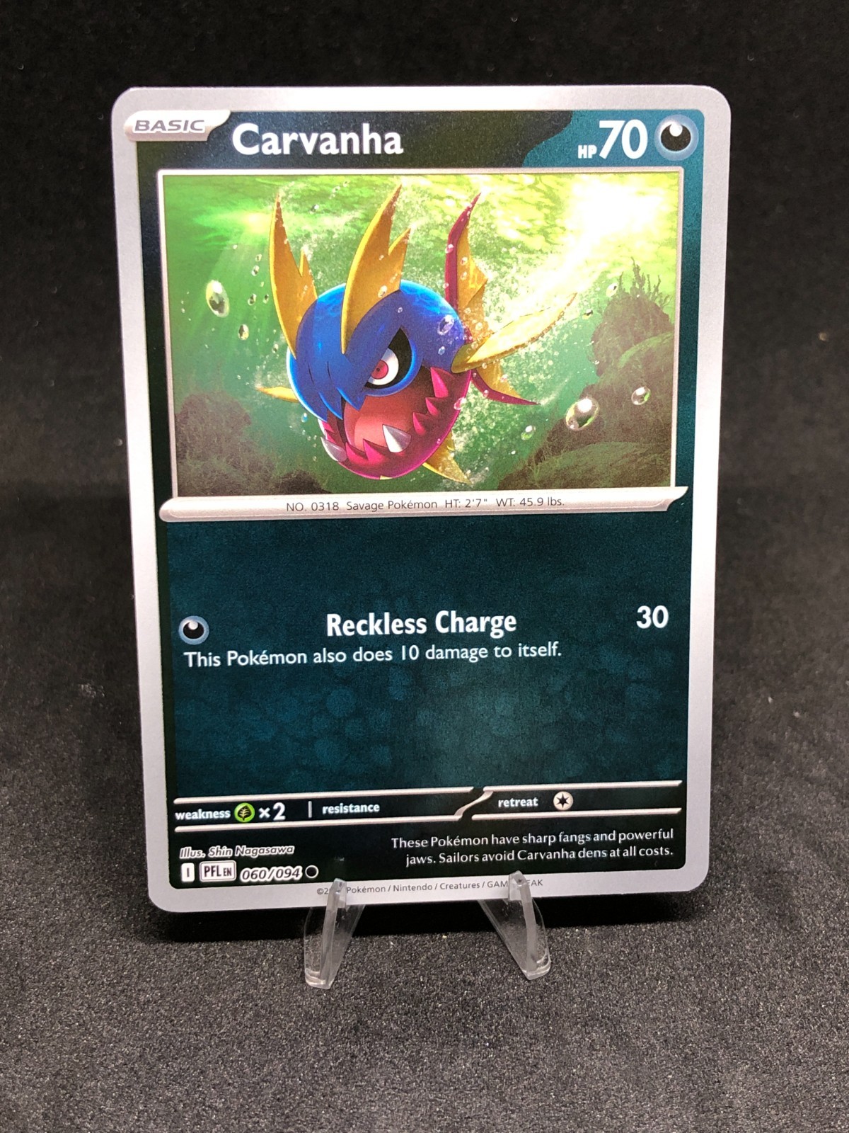 Pokémon TCG Carvanha 060/094 Phantasmal Flames Reverse Holo NM