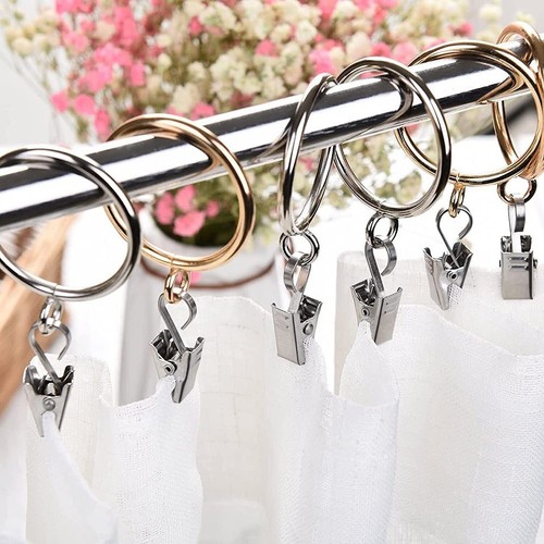 Hohe Qualität Vorhang Clip Haken Magnet Metall Raffhalter Schnalle Silber - Bild 9 von 22