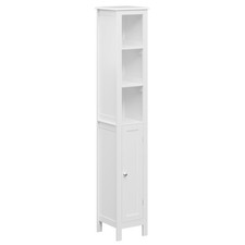 68" Tall Bathroom Narrow Storage Cabinet with Adjustable Shelf, Drawer
