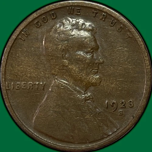 1923-S Lincoln Wheat Cent Extremely Fine XF Coin, Weak Strike #36819
