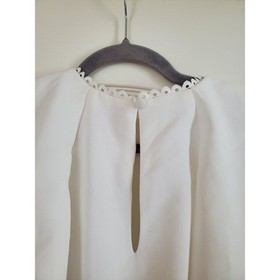 Monique Lhuillier Ivory Brady Eyelet Trim Ruffle Sleeve Bridal Jumpsuit NWT Sz 2