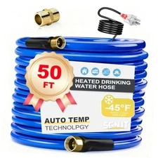 Heated Water Hose for RV,Heated Drinking Water Hose with Thermostat,Lead 50FT