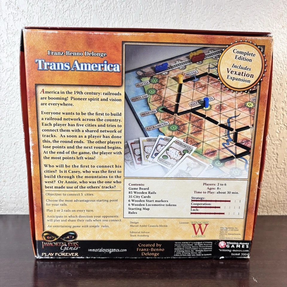 2016 TransAmerica Complete Edition Game & Vexation Expansion Immortal Eyes CIB - Image 3 of 4