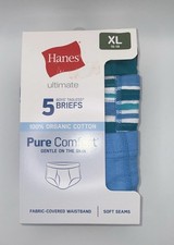 Hanes Ultimate Boys Sz XL 16-18 Organic Cotton Pure Comfort Brief Underwear 5 Pk
