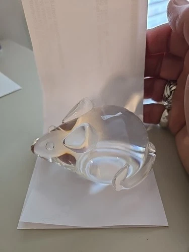 Vintage Signed Steuben Mouse crystal, art glass, sculpture, figurine MINT!