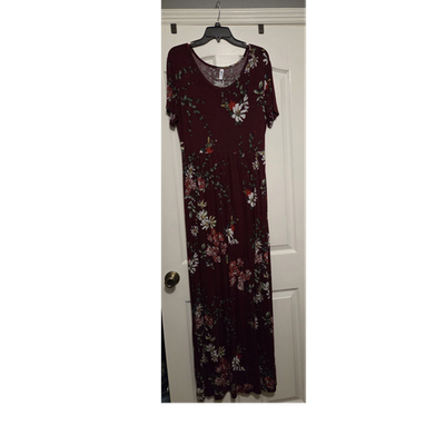 DEARCASE Women's 2XL Burgundy Floral Jersey Maxi Dress Short Sleeve | eBay DEARCASE Women's 2XL Burgundy Floral Jersey Maxi Dress Short Sleeve | eBay