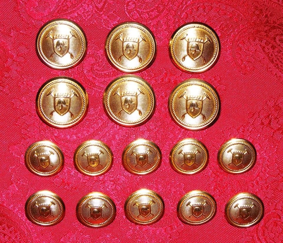 RALPH LAUREN POLO SHEILD GOLD STYLE REPLACEMENT DB BLAZER FULL BUTTON SET - Image 4 of 4