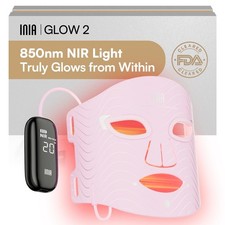 INIA Red Light Therapy Mask for Face   4 Light Modes with 850nm NIR, Red 