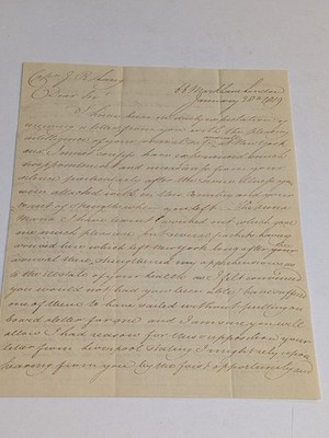 1819 Three Page London Letter to Capt J. R. Lang Wax Seal   Early Maritime Mail