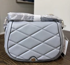 Giani Bernini Small Quilted Saddle Crossbody Bag Blue NWT