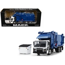 First Gear Mack LR Refuse Truck, White/Blue, 6.25" L