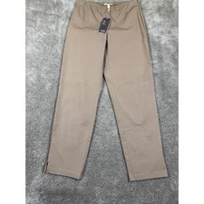 Eileen Fisher Slim Ankle Side Zip Pant Stone Organic Cotton Twill EEKO-P0341M XS