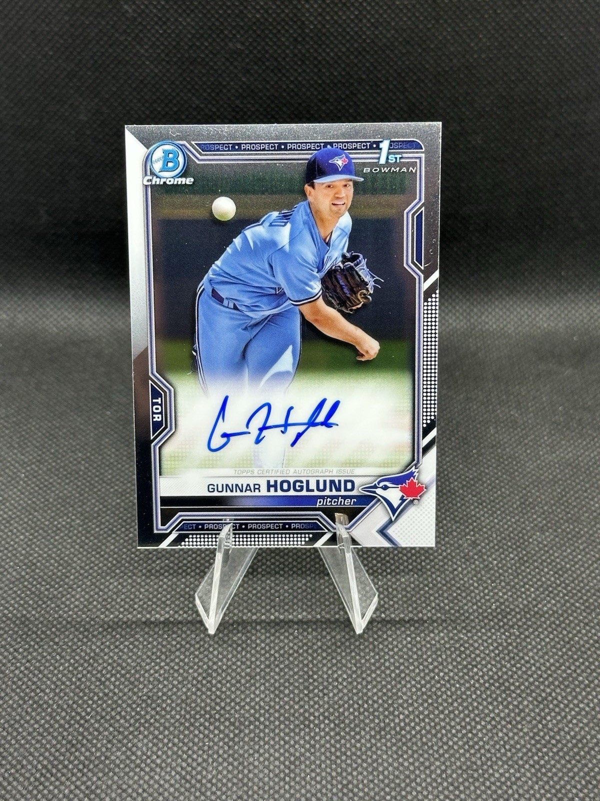 2021 Bowman Draft Gunnar Hoglund Chrome Auto 1st #CDA-GH Blue Jays