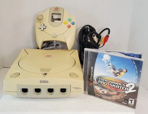 Sega Dreamcast (HKT-3020) Console with OEM Controller, Cables & 1 Game TESTED✅️
