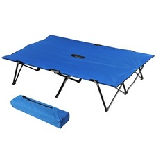2 Person Folding Camping Cot for Adults, 50" Extra Wide Outdoor Portable
