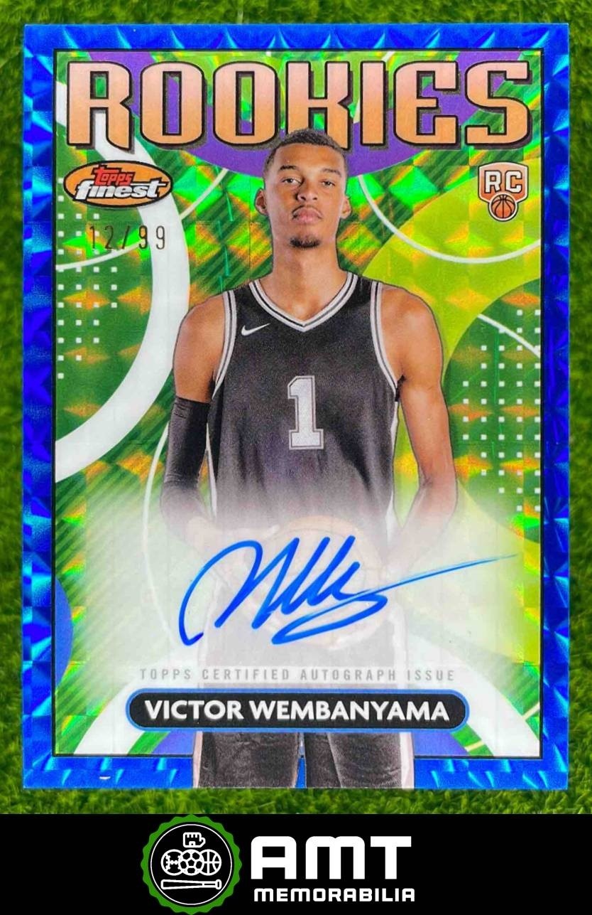 2023-24 Topps Finest Victor Wembanyama RC Auto Blue Geometric 12/99 Spurs