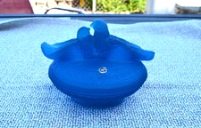 VINTAGE WESTMORELAND BLUE DOVES LOVE BIRDS ON NEST COVERED CANDY DISH