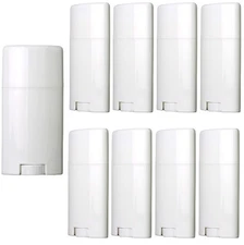 10x 75ml White Deodorant Containers Refillable Lip Balm Tubes Plastic DIY