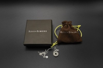 Menge 2 Ross-Simons RST Sterlingsilber natürlicher Diamant Kreis Anhänger