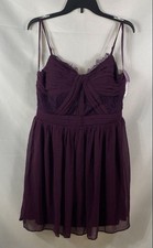 Windsor Women's Purple Lace Trim Ruched Cocktail Dress NWT Size 13