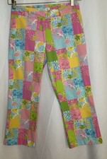 Lilly Pulitzer Vintage Patchwork Capri Pants White Label Women  s Size 4