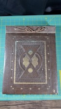 Antique Leatherbound Embossed Art Deco era Photograph Scrapbook Photo Album