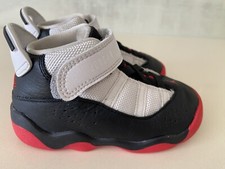 Nike Air Jordan 6 Rings Shoes Toddler 7C Black University Red White 323420-008