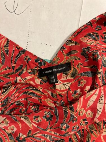 Karma Highway Damen Batik Cold Shoulder Kaftan Cover Up Kleid One Size Boho Art - Bild 4 von 9