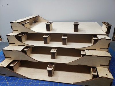 N Scale T-TRAK Valley Double 2x124mm Bridges 14in Module