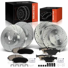 Front & Rear Drilled Brake Rotor & Ceramic Brake Pad for Subaru Legacy 2016-2019