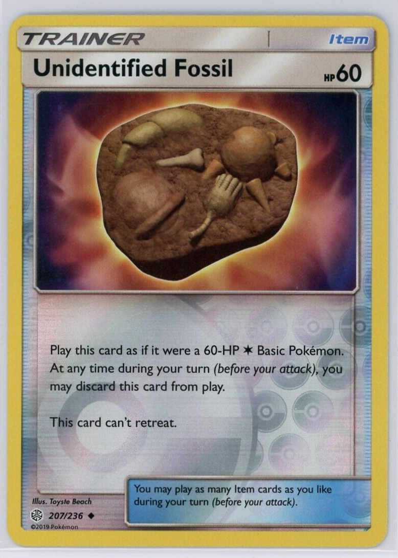 Pokemon TCG Unidentified Fossil 207/236 Sun & Moon Cosmic Eclipse Reverse Holo