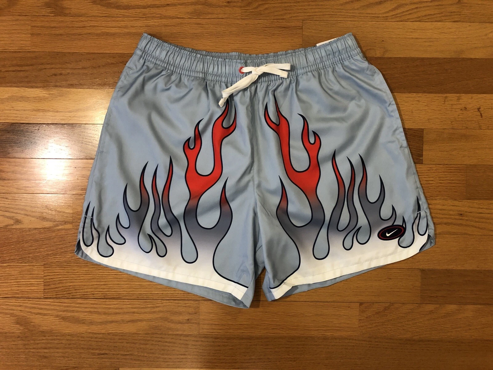 New M Nike Sportswear Woven Flow Flames Americana Blue Shorts DV9628-425 Men