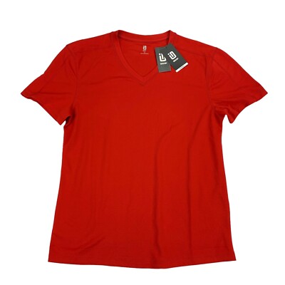 Ideology Mens Birdseye Mesh V-Neck Short Sleeve T-Shirt Red S