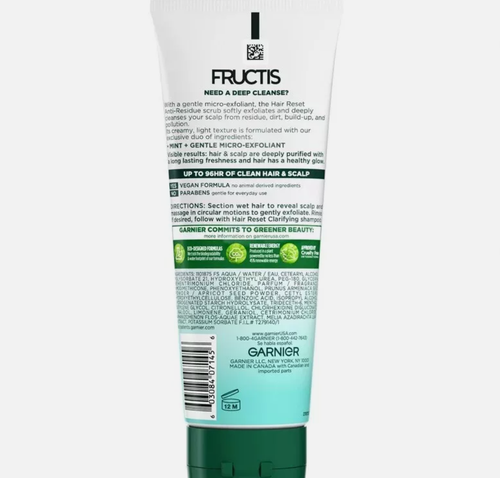 Garnier Fructis Pure Clean Hair Reset Gentle Anti-Residue Scrub, 6.76 fl oz - Picture 2 of 6