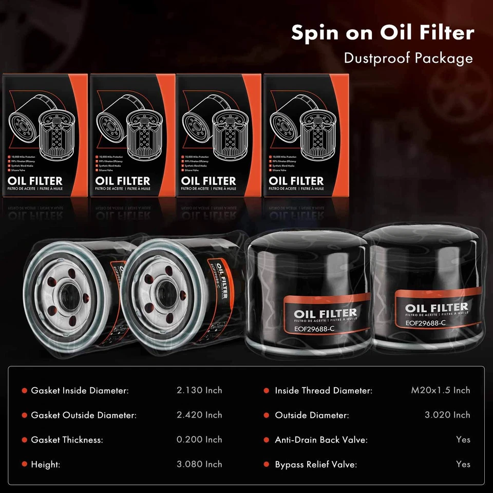 12x Engine Oil Filter for Mazda MX-3 Mercury Mitsubishi Plymouth Infiniti 10K - Image 2 of 4