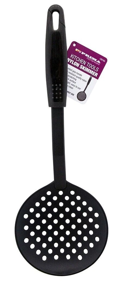 Black Professional Skimmer Slotted Nylon Spoon Cooking Utensils Kitchen Tool - Image 2 of 4
