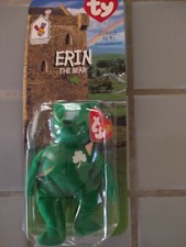 Erin The Bear - 1997 McDonalds Ty Beanie Baby w/ Rare Errors 1993 OakBrook