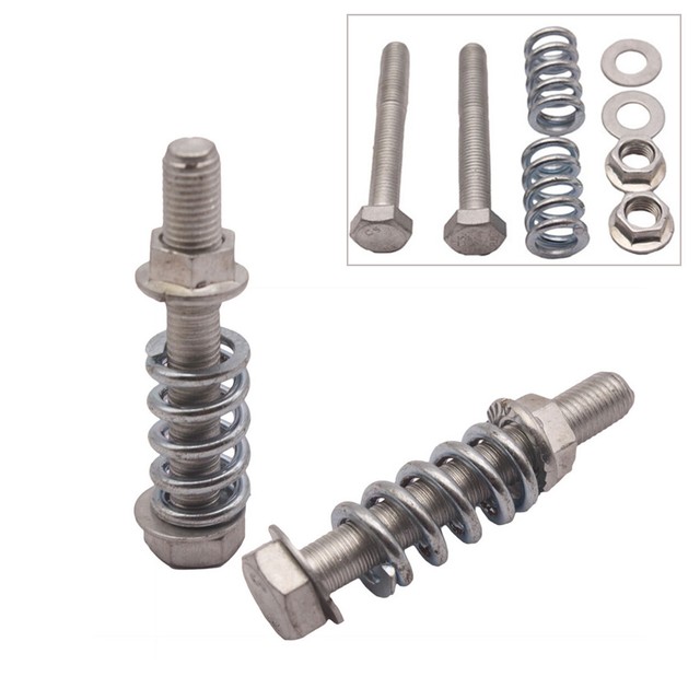 2 Pairs M10x1.5 Car Exhaust Spring Bolts Stud Nut Hardware Replacement