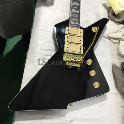 Custom Shop Destroyer Explor Electric Guitar Golden Hardware Floyd Rose Black