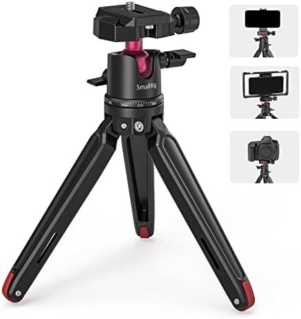 Compact 360° Mini Tripod with Arca-Type QR Plate for Cameras and Phones