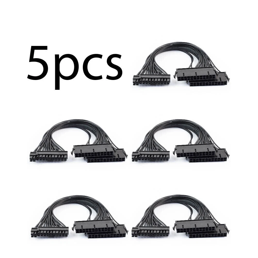 Power Supply Splitter Dual PSU Cable Adapter 24Pin 20+4 Pin ATX