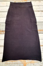 Pepe Jeans London Black Midi A-Line Skirt with Pockets Size Medium