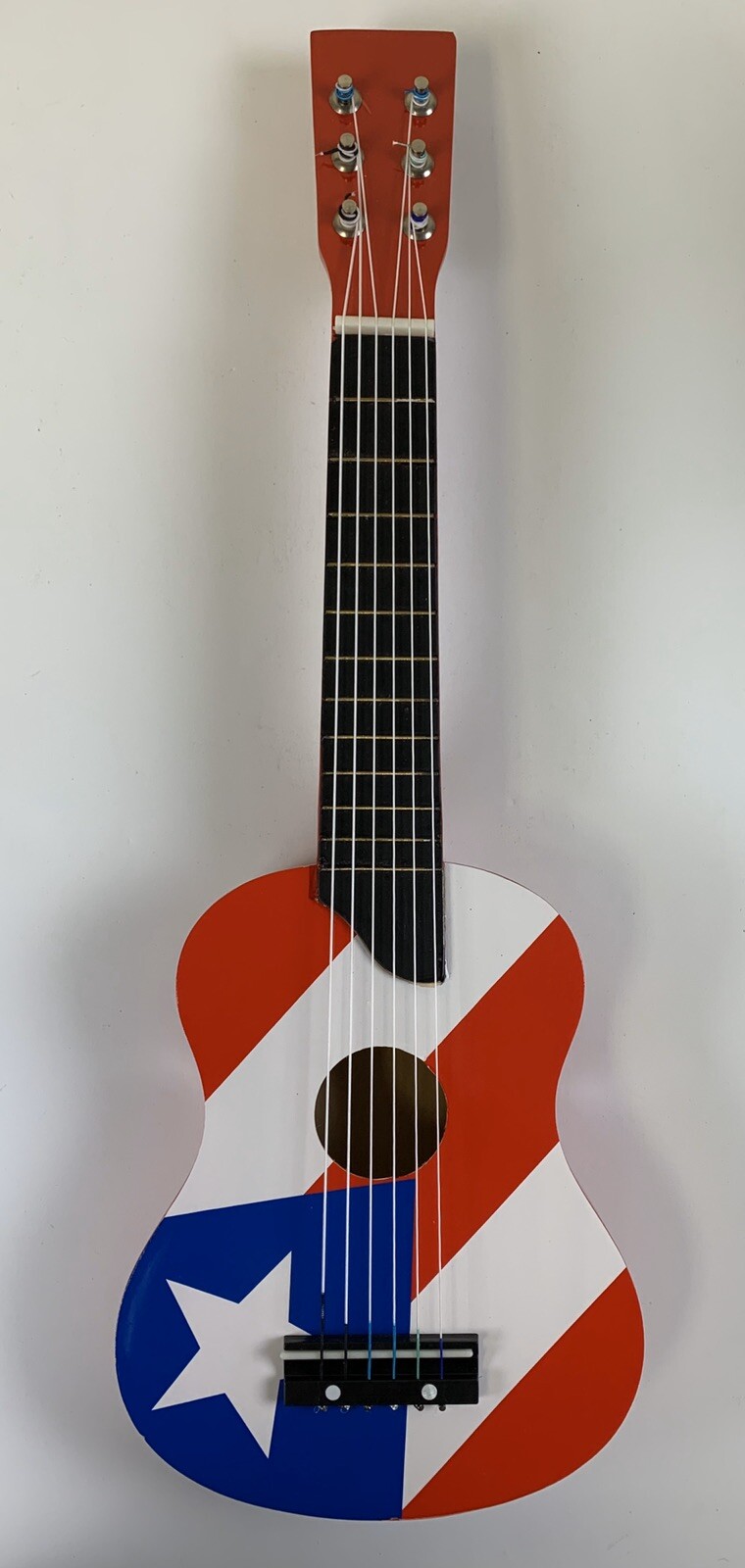 Small Guitar With Puerto Rico Flag Design. 23” X 71/2” X 21/4”. eBay
