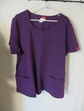 Dickies Xtreme Stretch Scrubs Top Women Medical Scrub Mock Wrap 82814 Purple 2XL